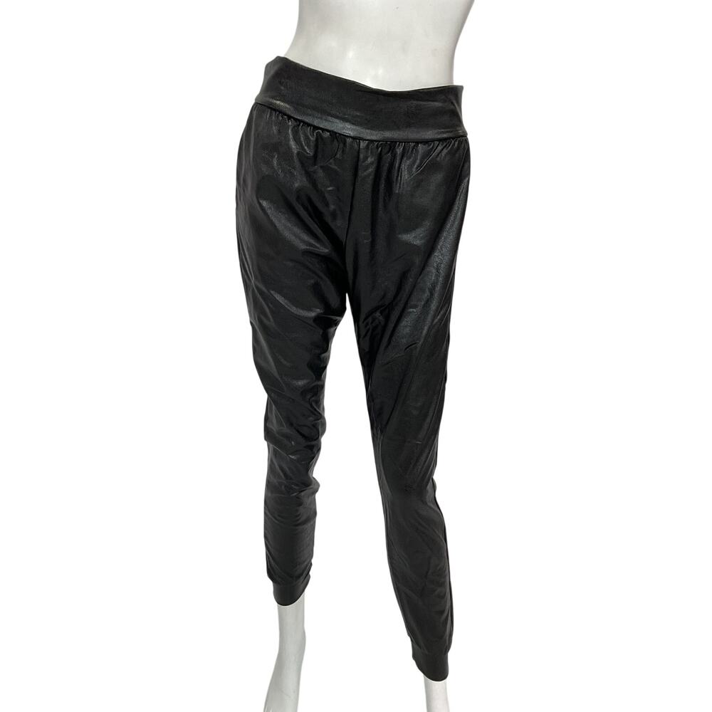 Commando Faux Leather Black Jogger Pants Size S - Picture 2 of 5